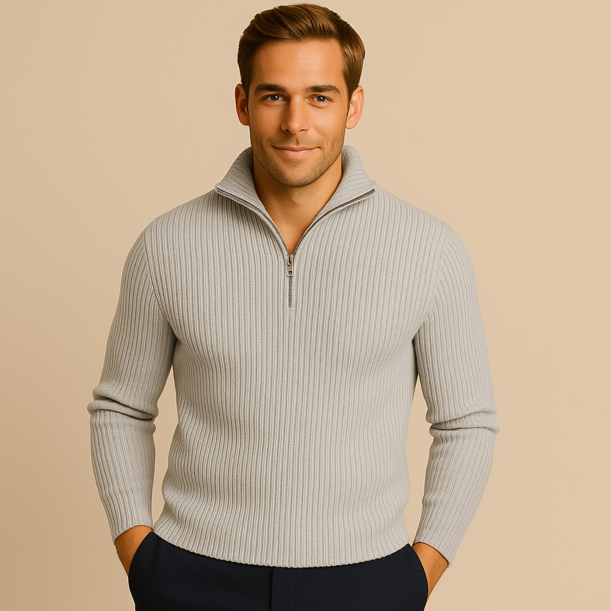 Maverick Quarter-Zip Knit Sweater