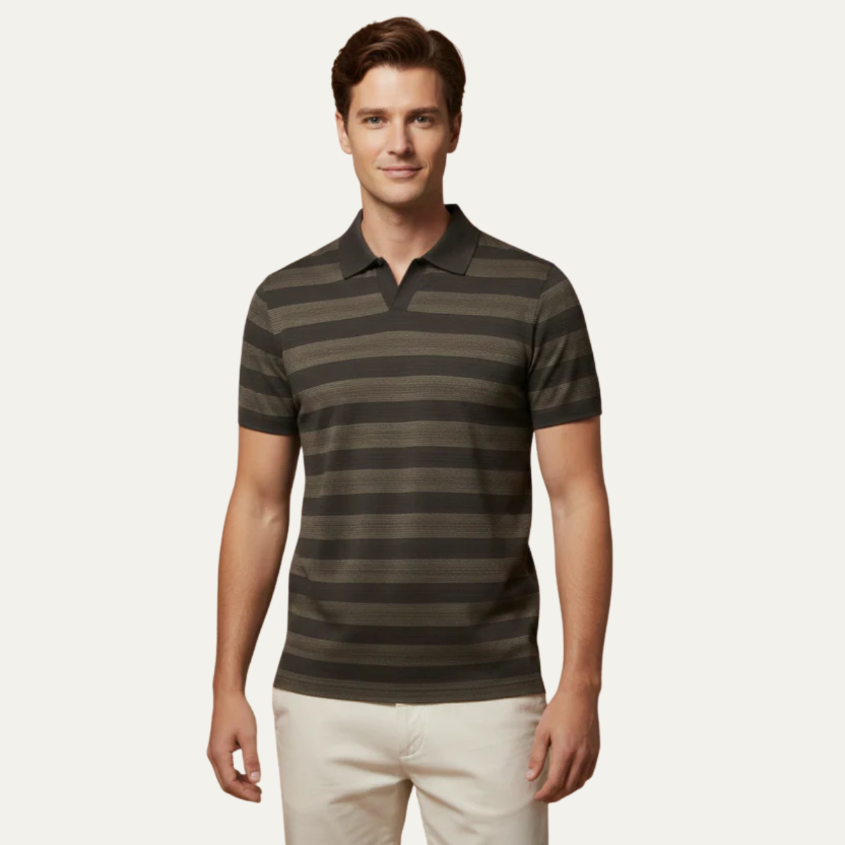 The Avignon Men's Short Sleeve Striped Polo