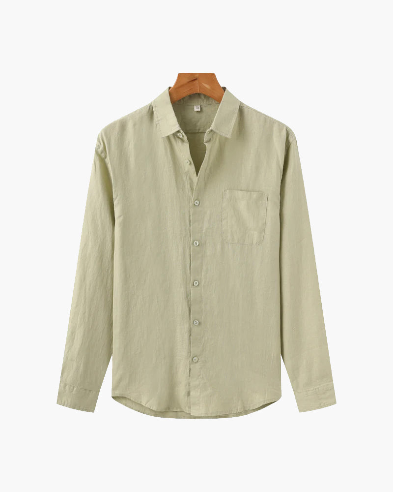 The Bellagio Men's Long Sleeve Linen Look Shirt