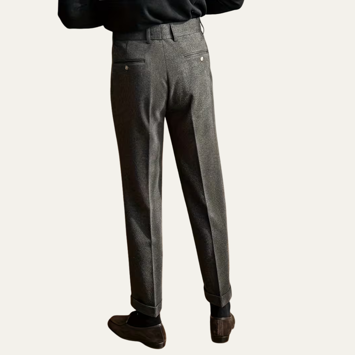 The Salzburg Men's High Waisted Pleated Straight Leg Dress Trousers