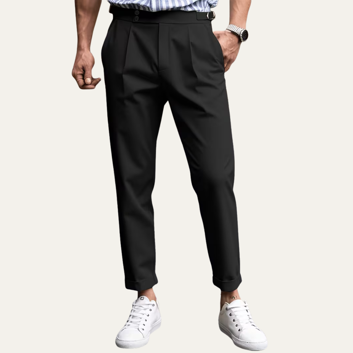 The Whitfield Men's Slim Fit Pleated Dress Trousers