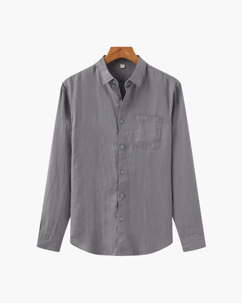 The Bellagio Men's Long Sleeve Linen Look Shirt