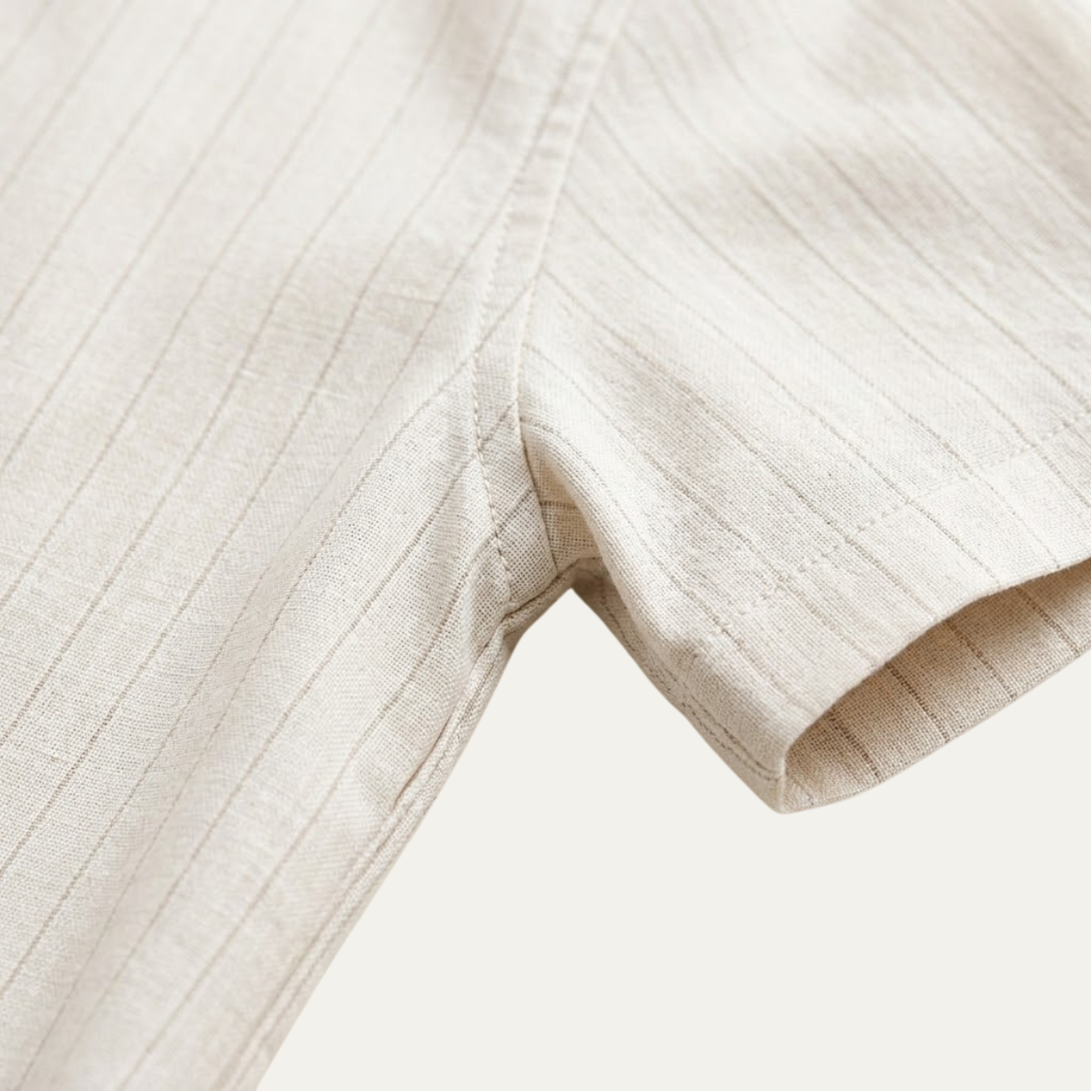 Men's Textured Vertical Stripe Short Sleeve Button-Down Shirt