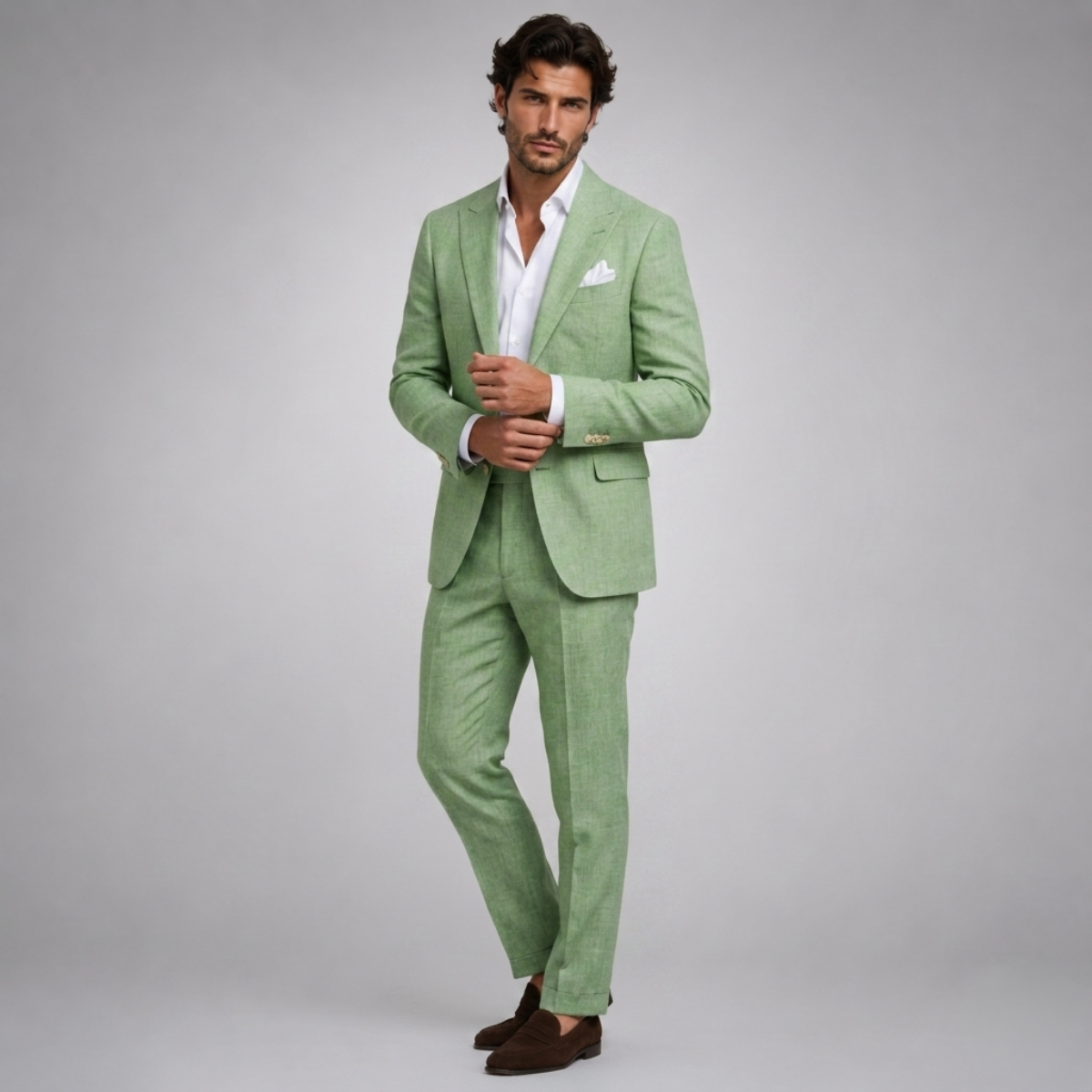 Men's Slim Fit Linen 2 Piece Suit