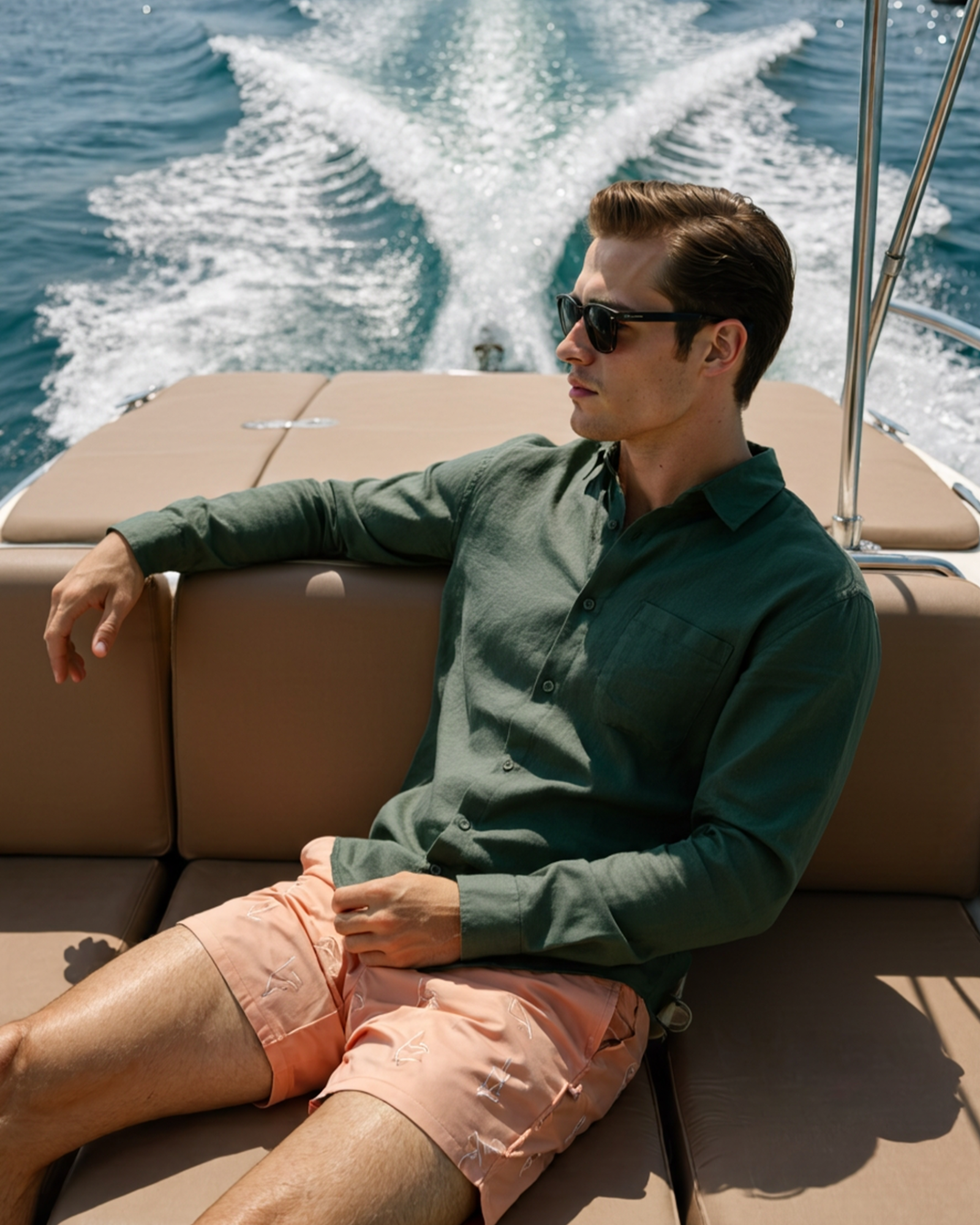 The Bellagio Men's Long Sleeve Linen Look Shirt