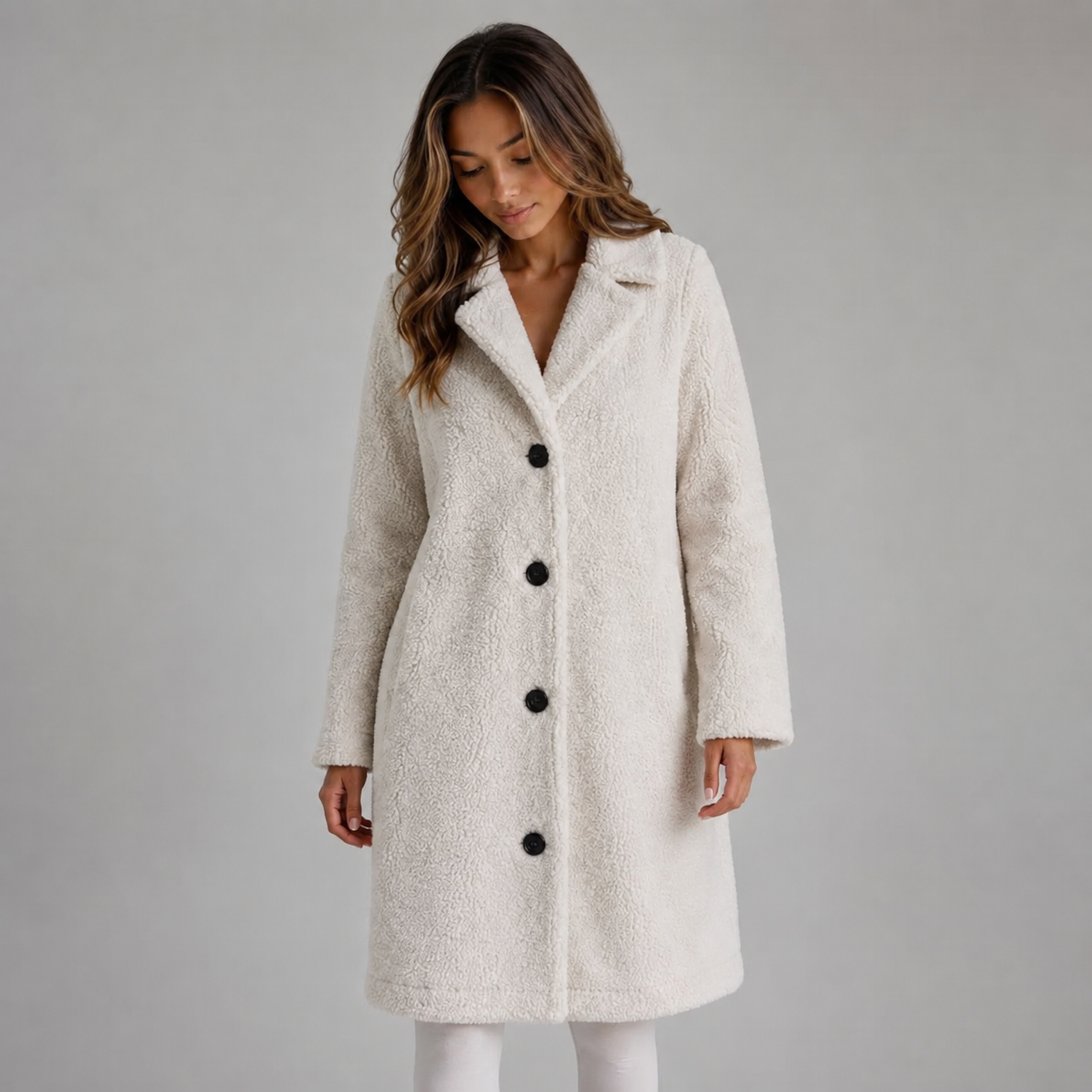 Women's Long Teddy Fleece Coat