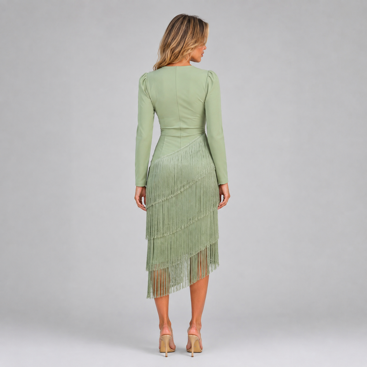 Women's Fringe Midi Occasion Dress