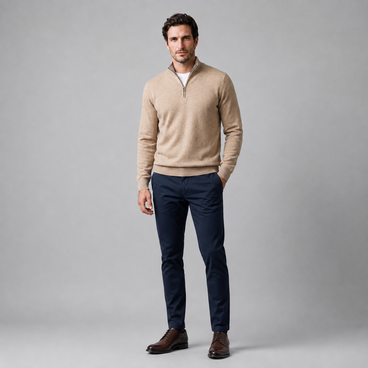 Men's Half-Zip Knit Sweater