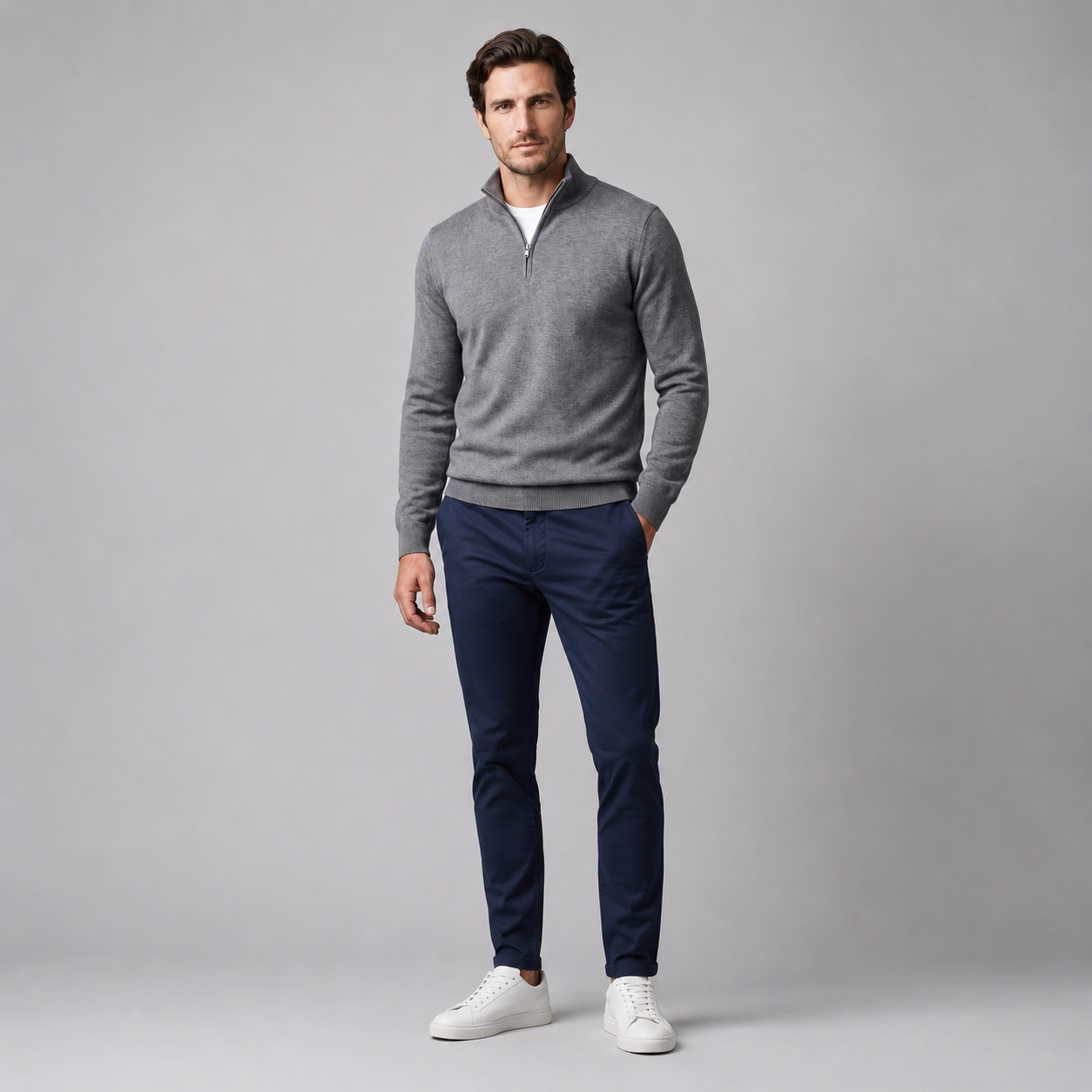 Men's Half-Zip Knit Sweater