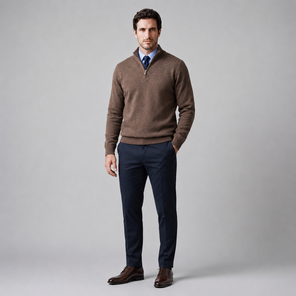 Men's Cotton Half-Zip Sweater
