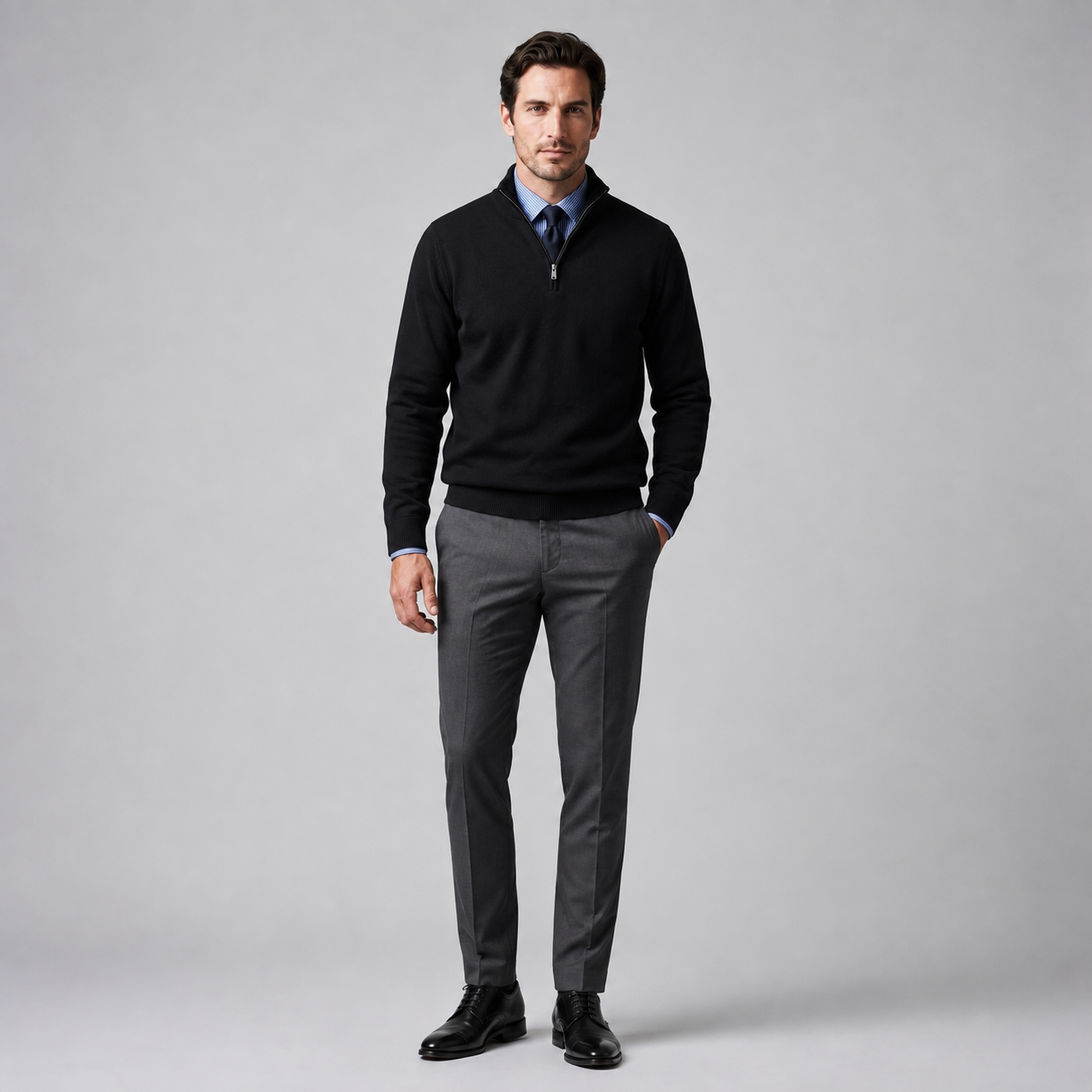Men's Cotton Half-Zip Sweater