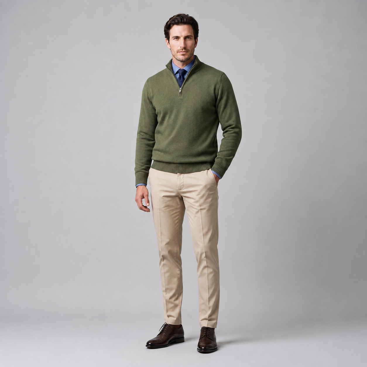 Men's Cotton Half-Zip Sweater