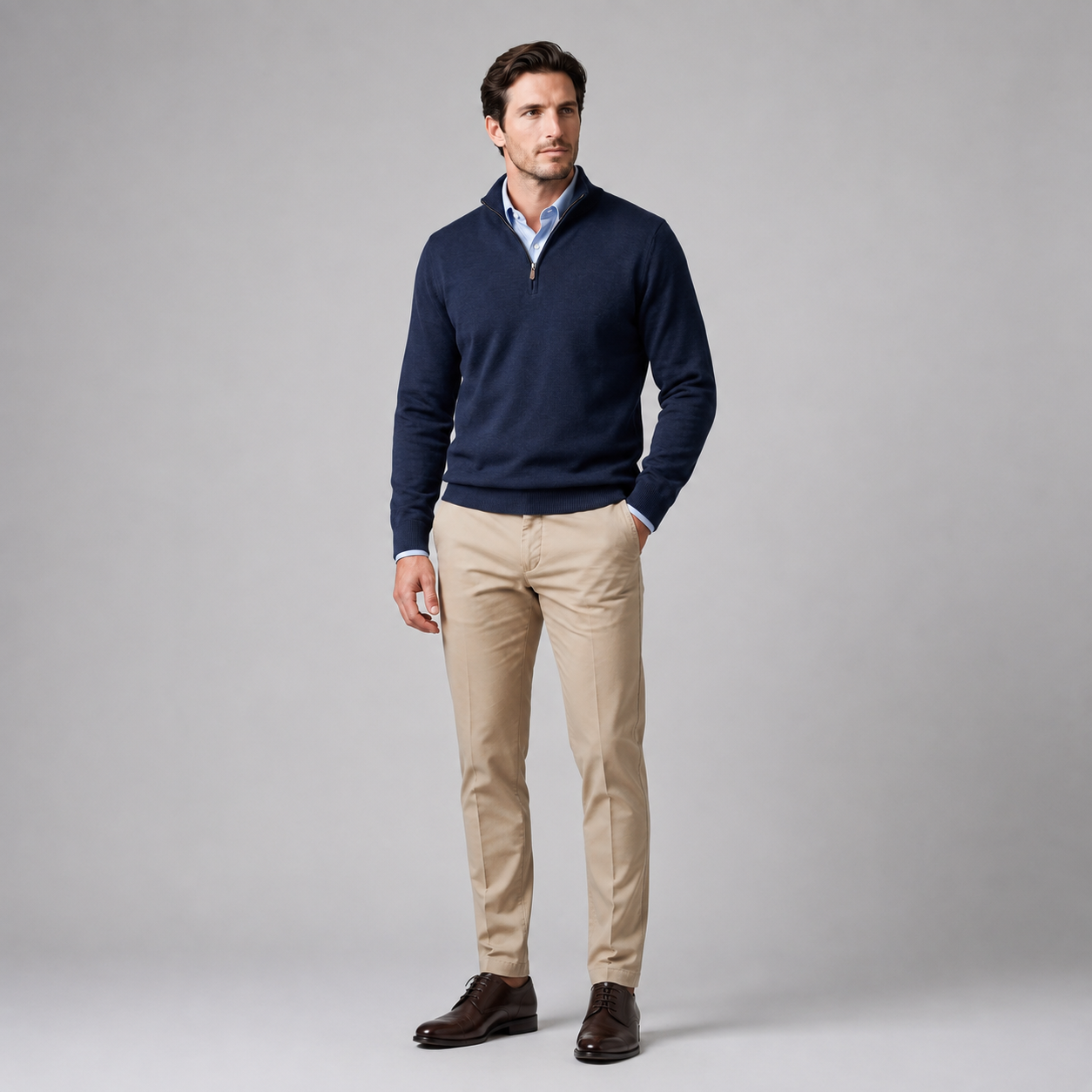 Men's Cotton Half-Zip Sweater