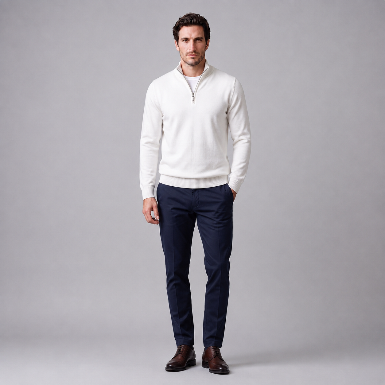 Men's Slim Fit Half-Zip Knit Sweater