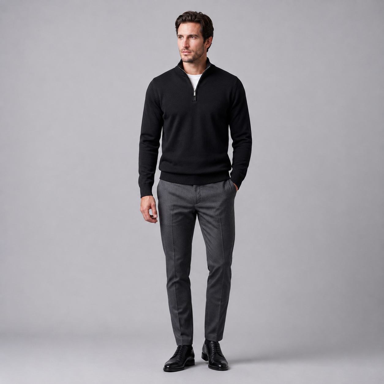 Men's Slim Fit Half-Zip Knit Sweater