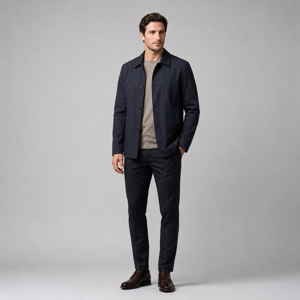 Men's Fleece-Lined Shirt Collar Jacket
