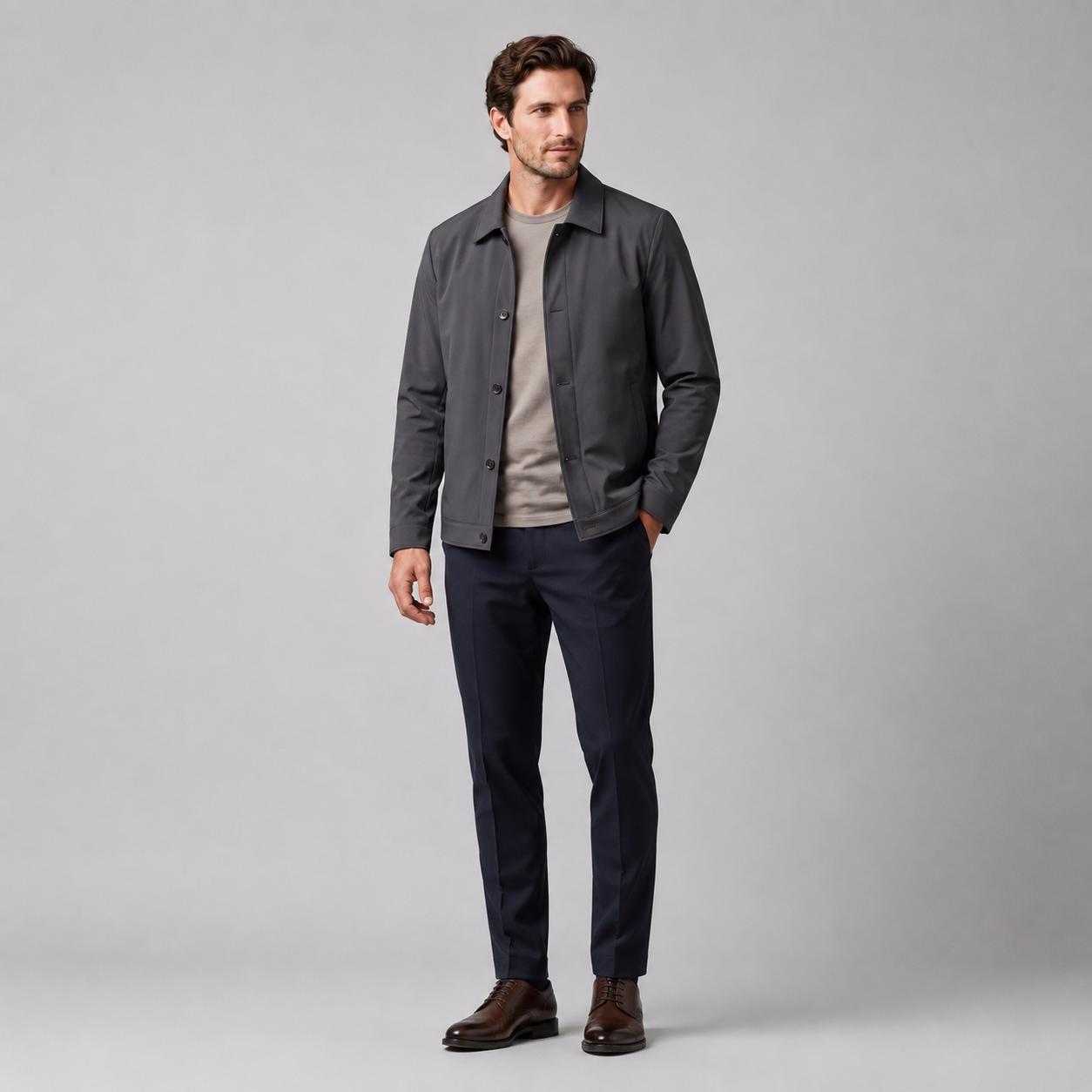 Men's Fleece-Lined Shirt Collar Jacket