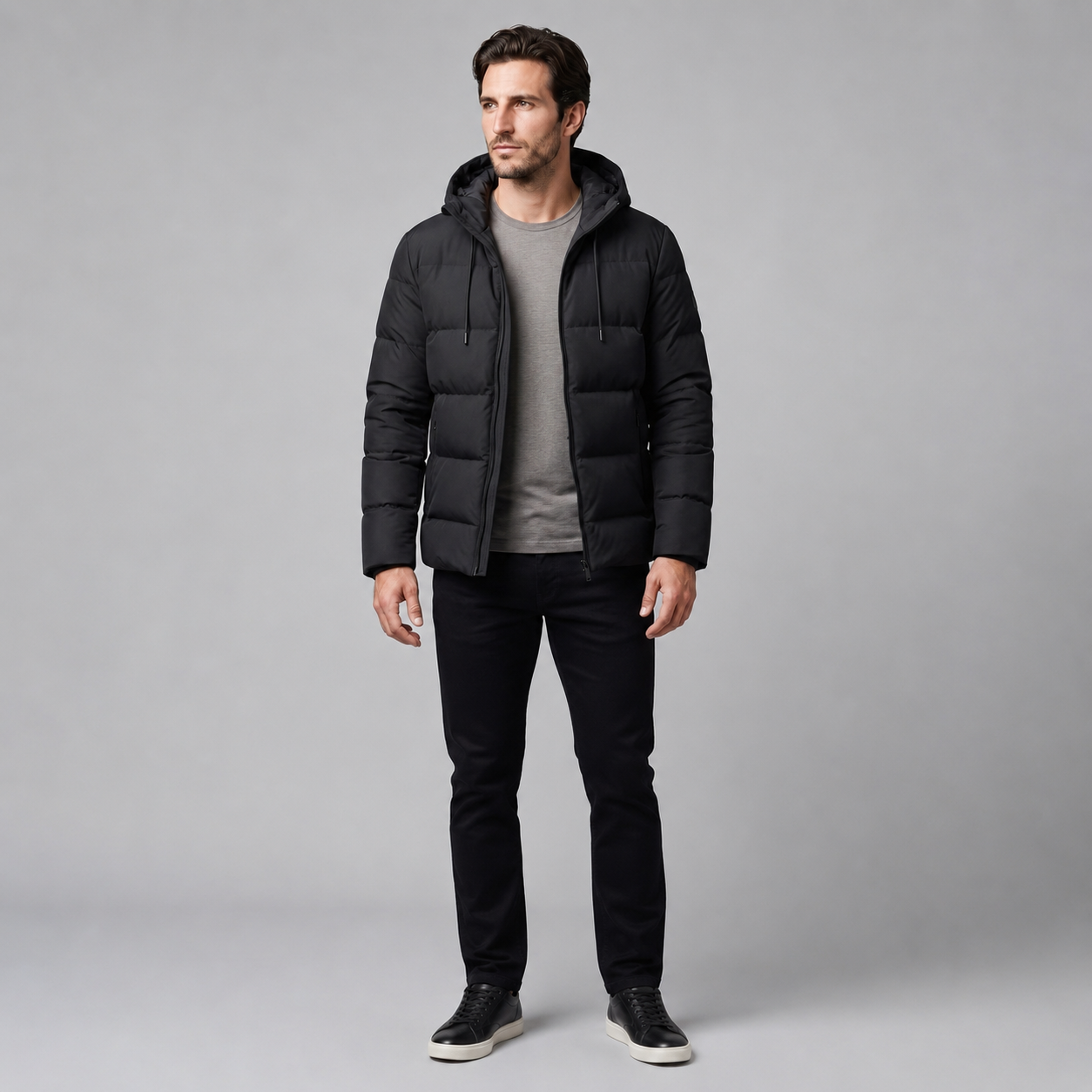 Men's Puffer Winter Jacket with Quilted Insulation