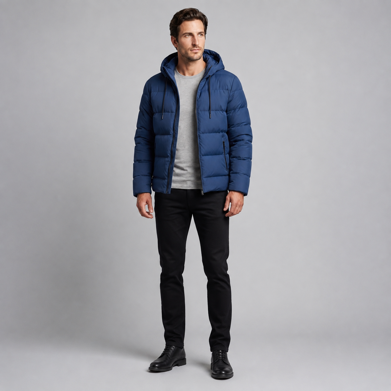 Men's Puffer Winter Jacket with Quilted Insulation