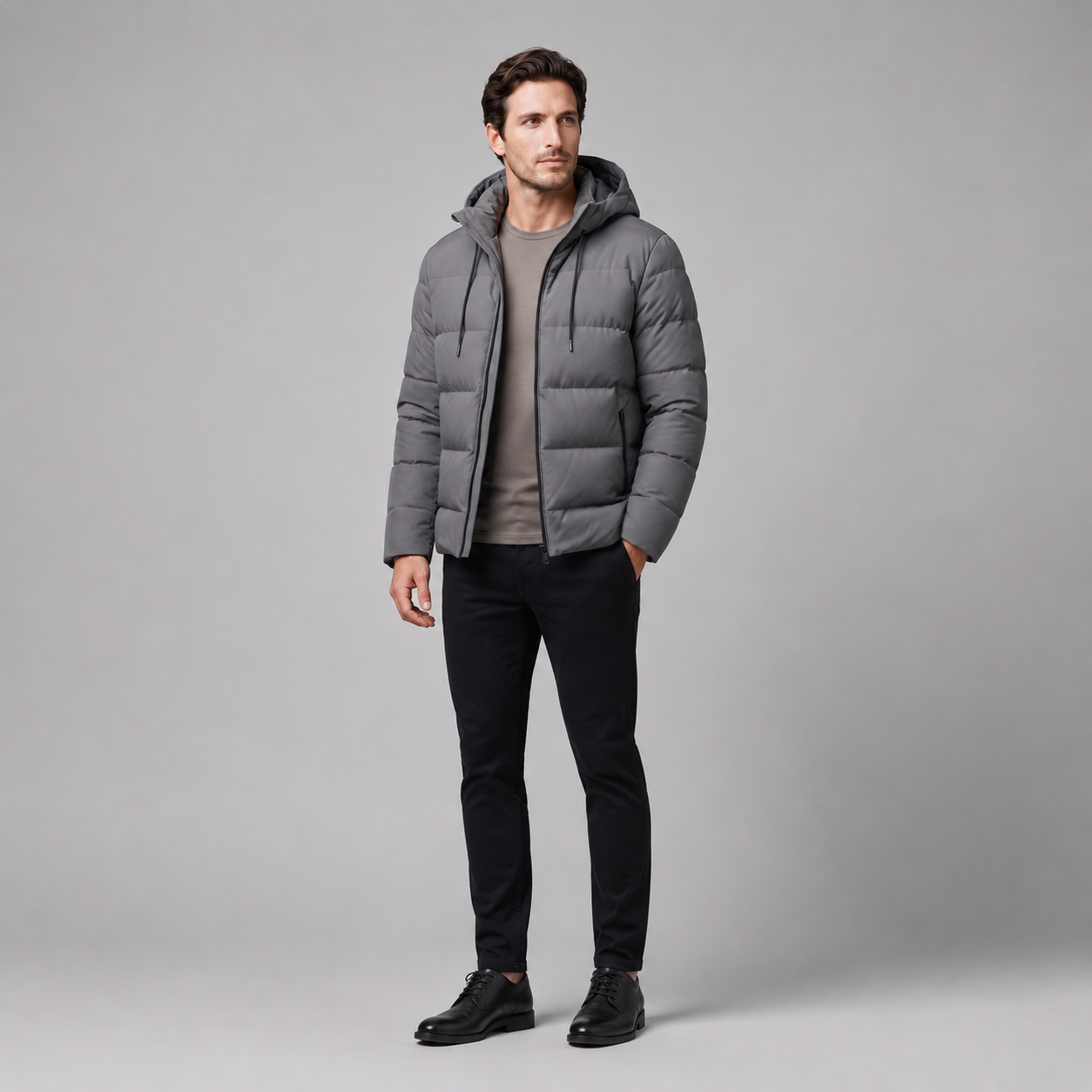 Men's Puffer Winter Jacket with Quilted Insulation