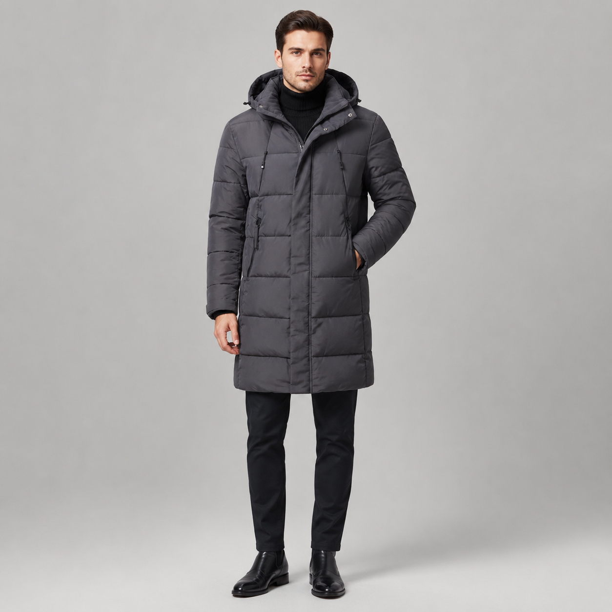 Men's Windproof Padded Parka Jacket