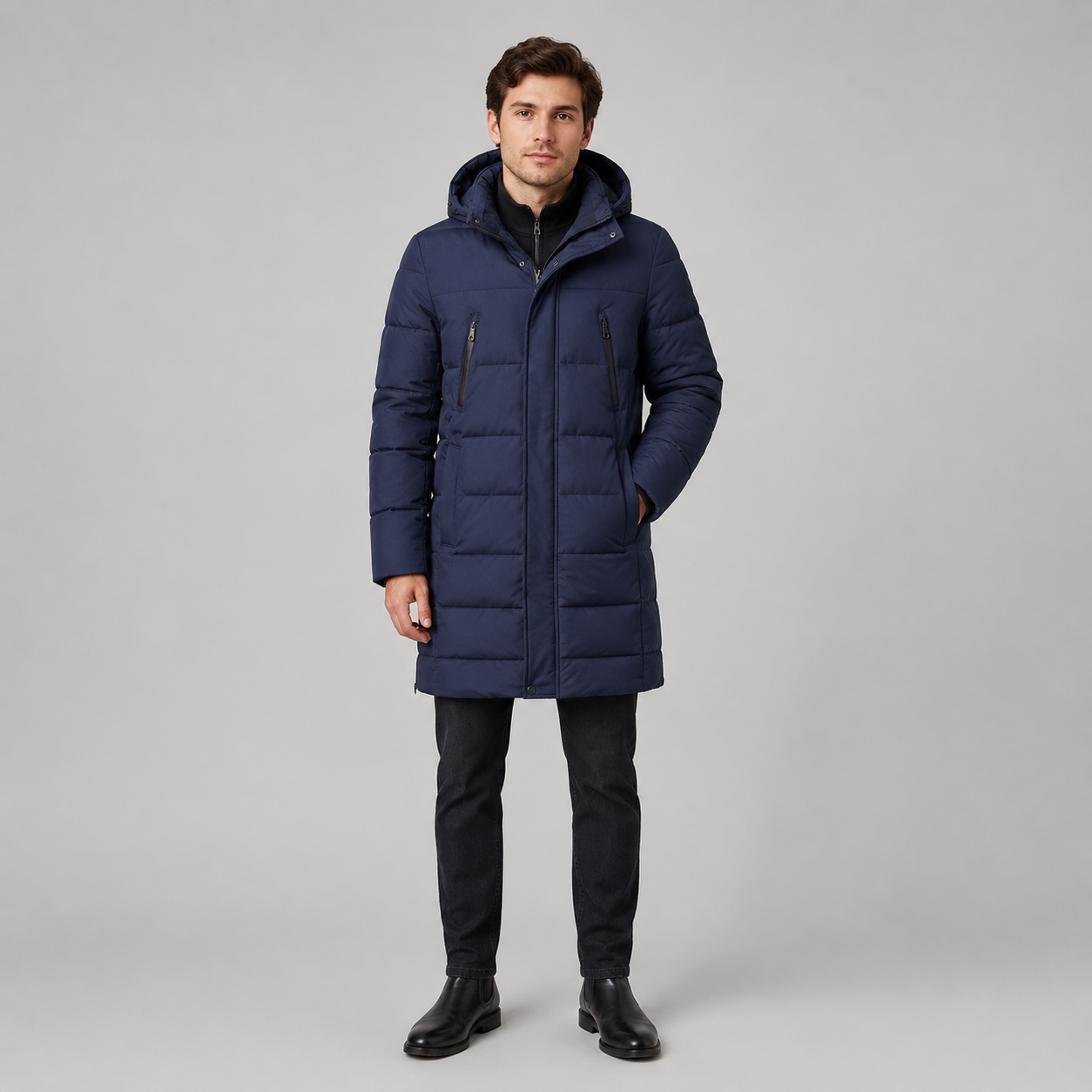 Men's Windproof Padded Parka Jacket