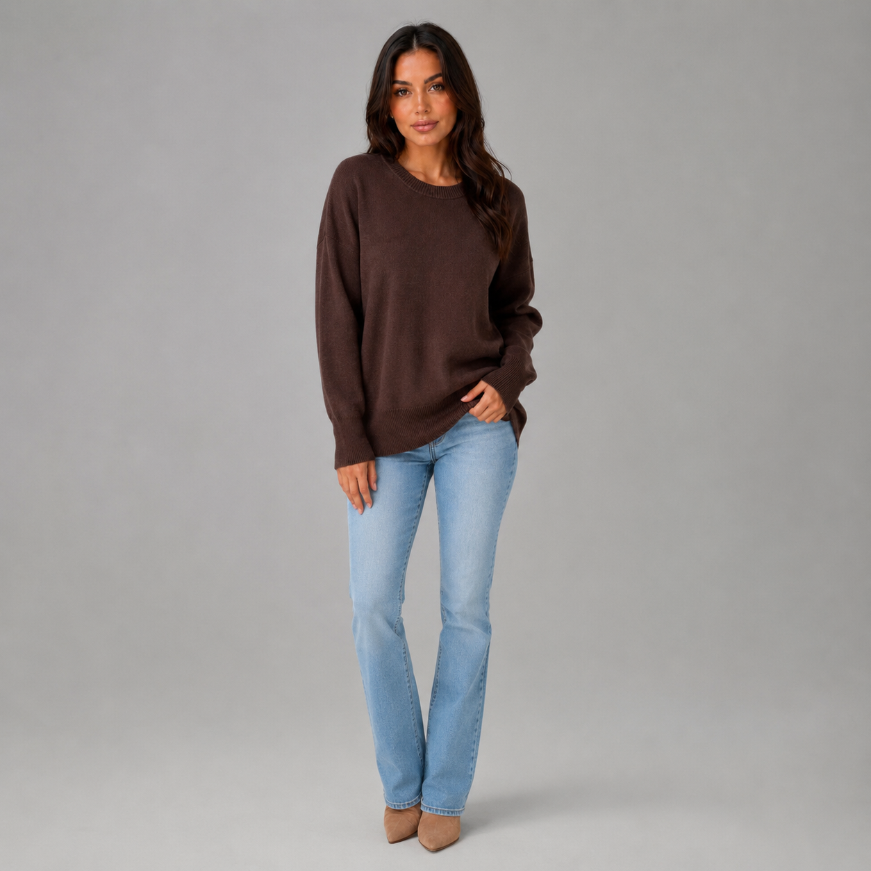 Women's Long Sleeve Crew Neck Sweater