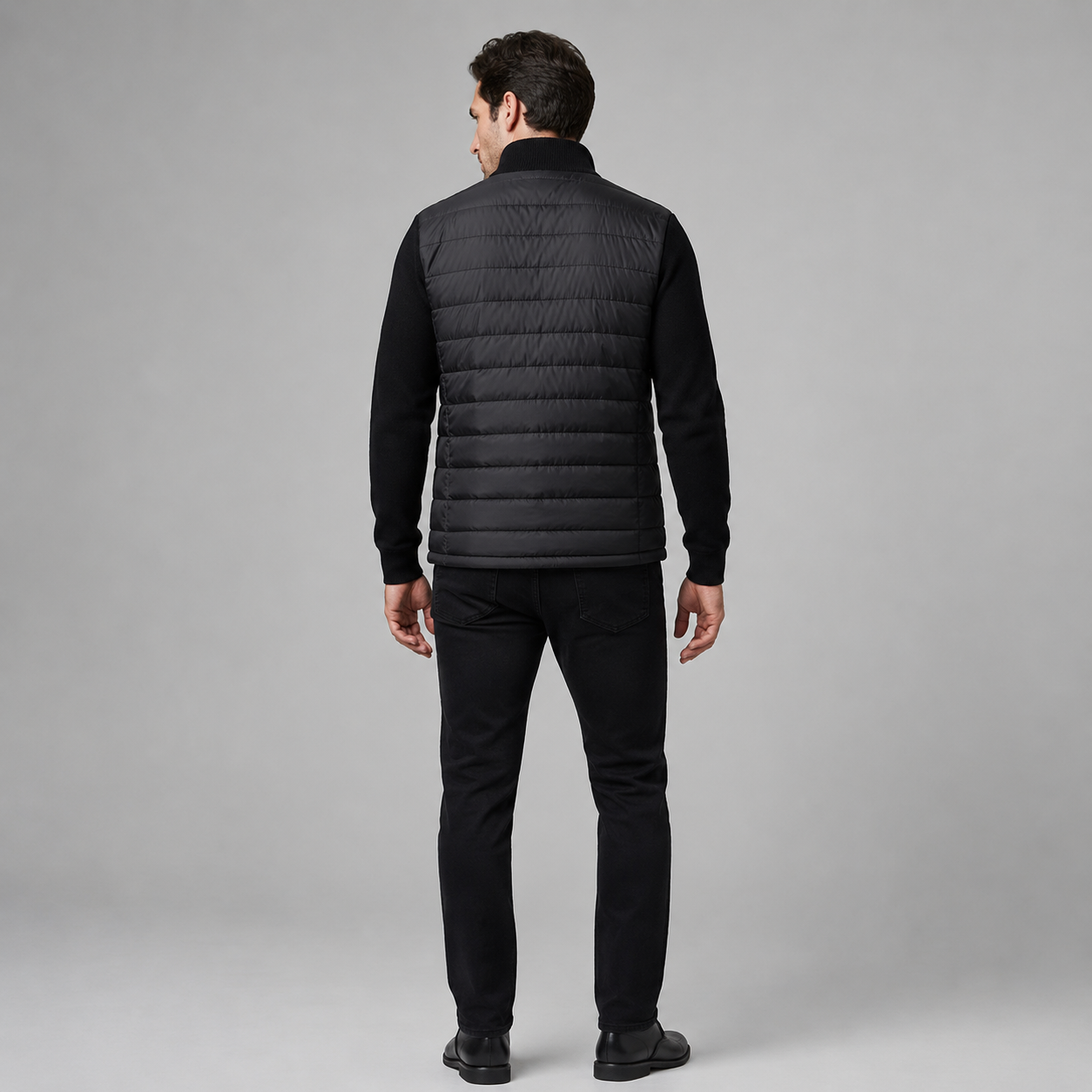 Men's Quilted Hybrid Stand Collar Jacket