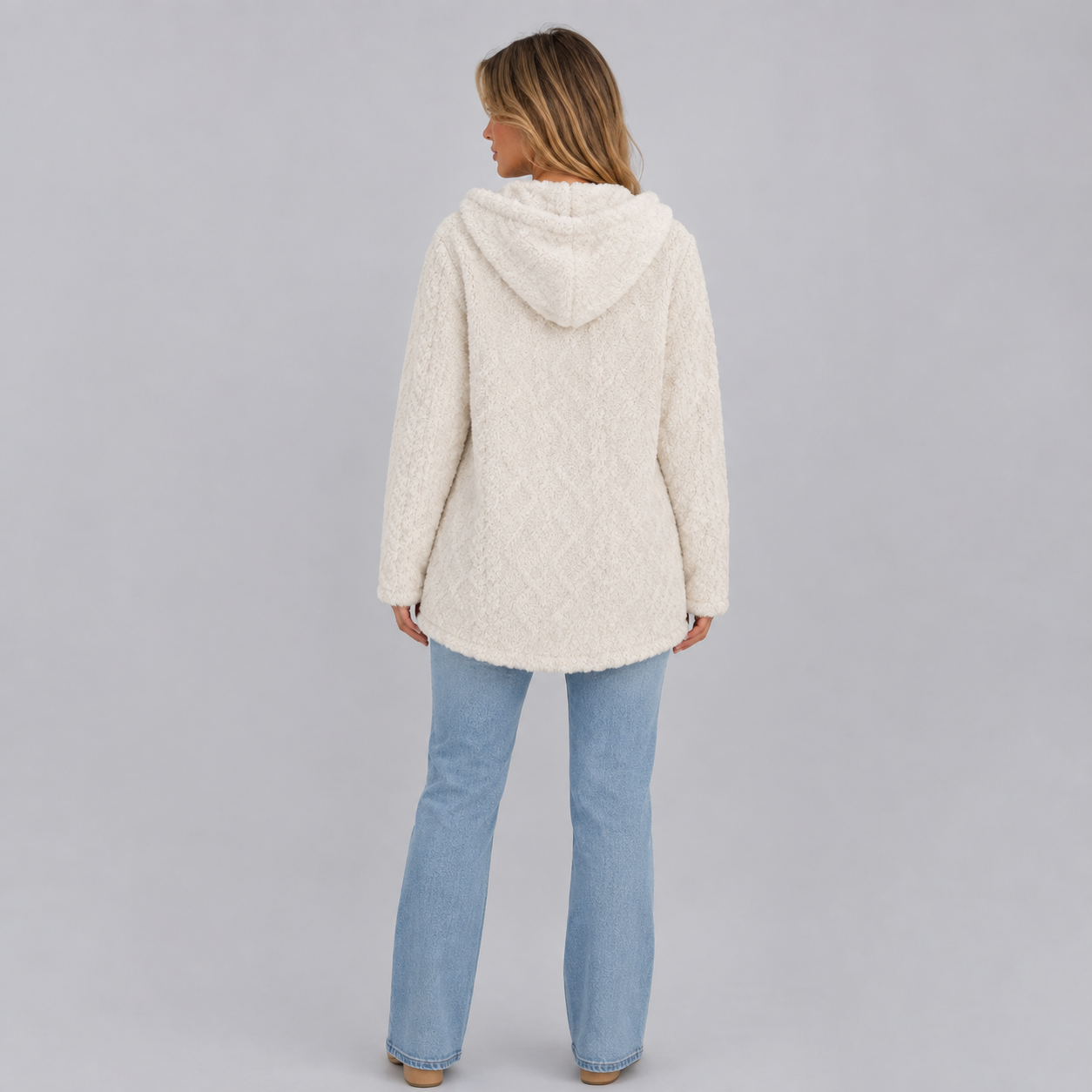 Women's Soft Plush Button Jacket