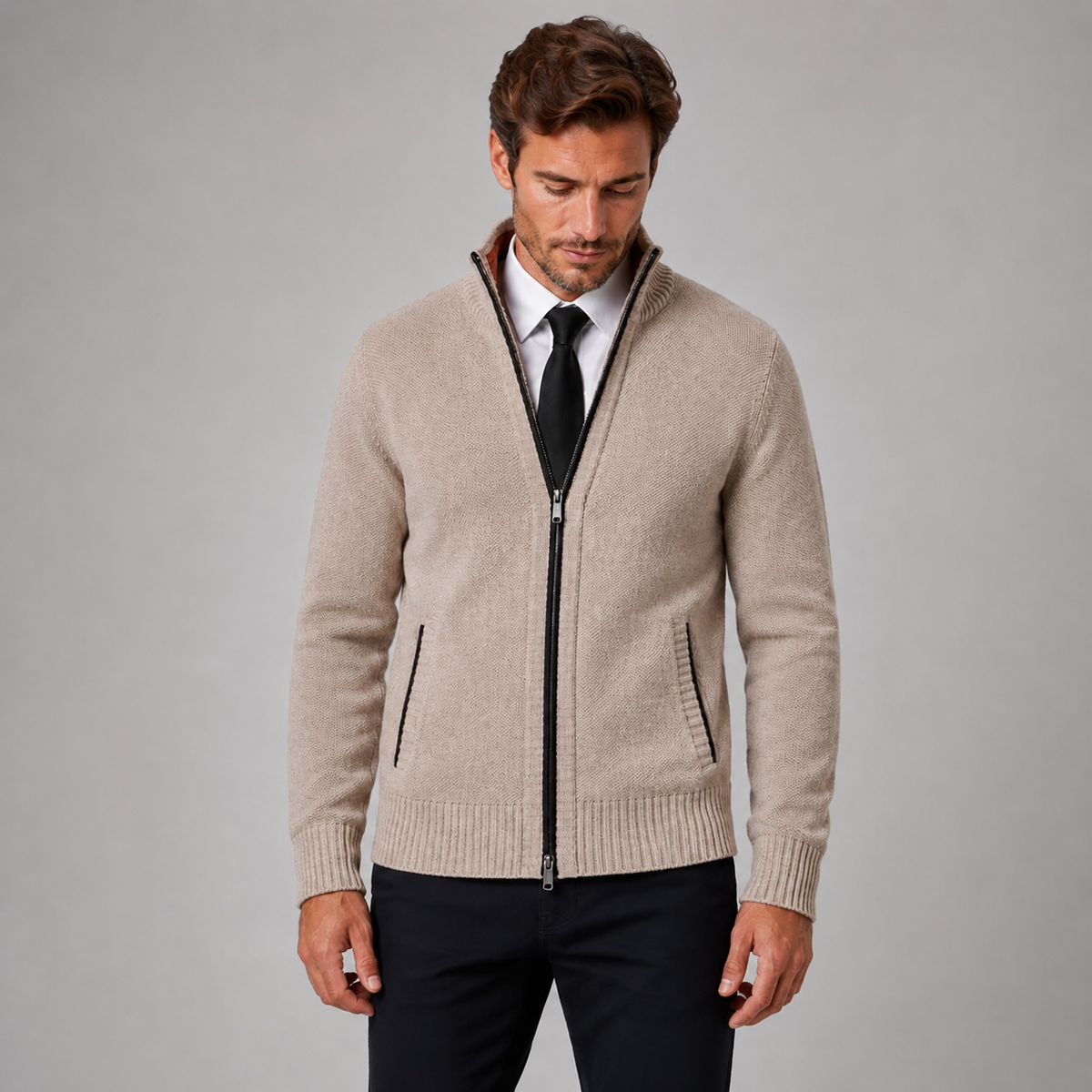 Men's Full Zip Knit Cardigan