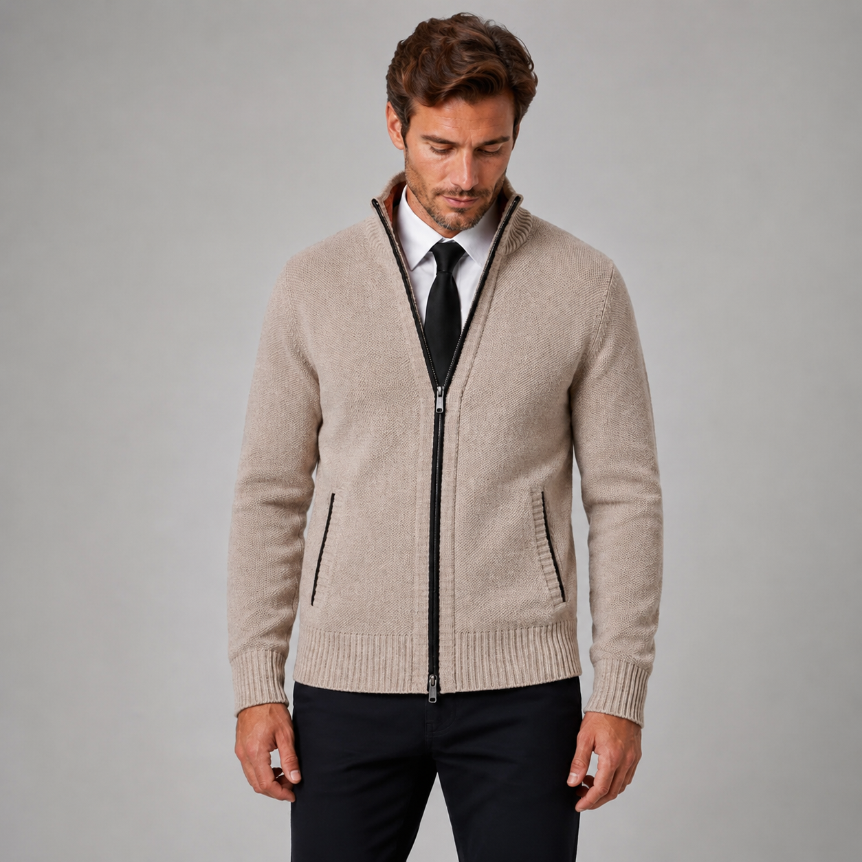 Men's Full Zip Knit Cardigan