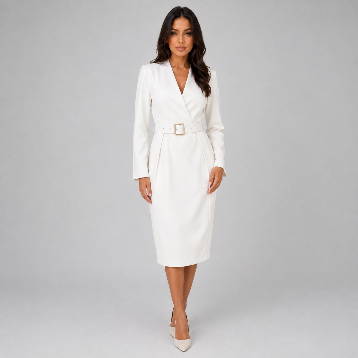 Women’s Belted Midi Dress