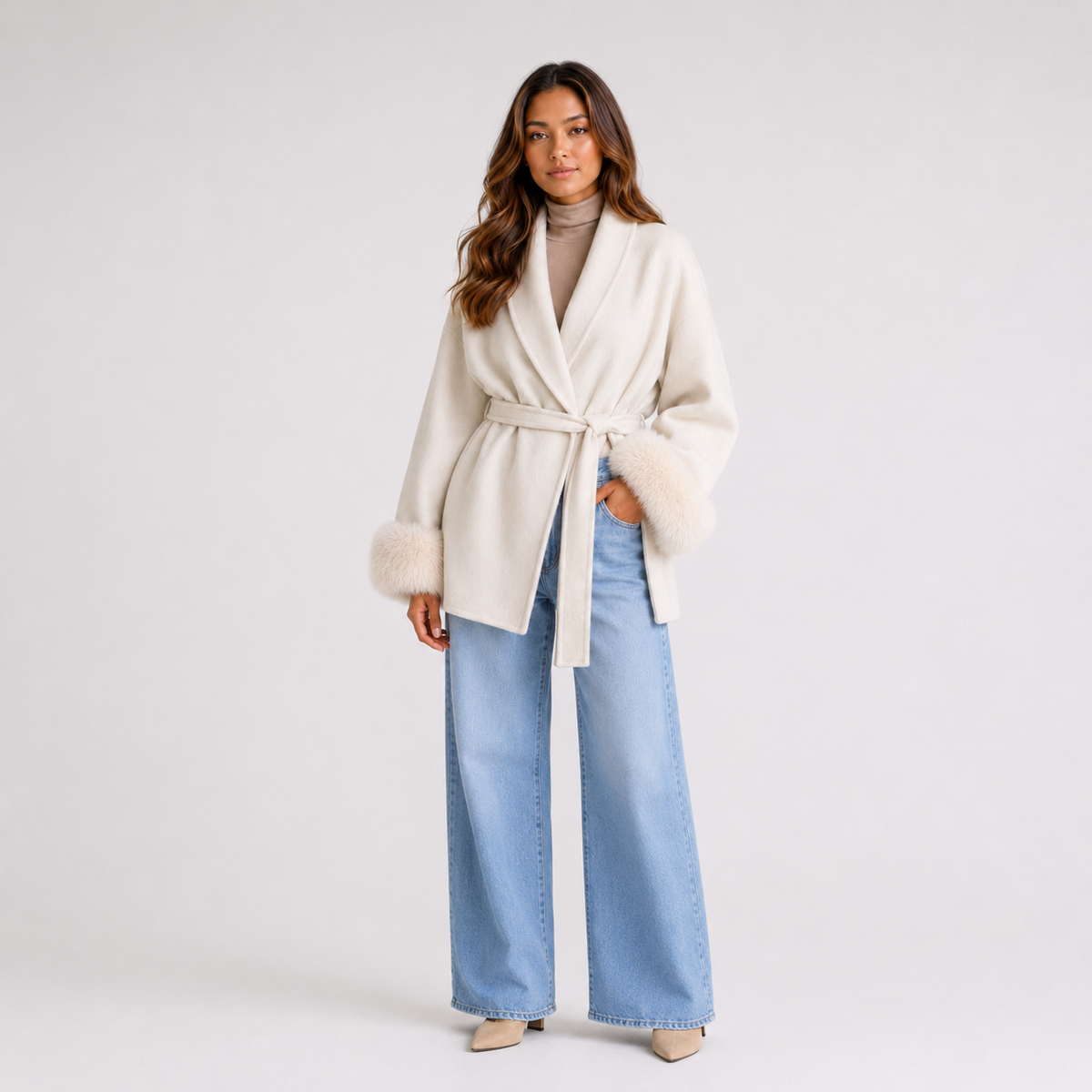 Women’s Belted Wool Blend Coat