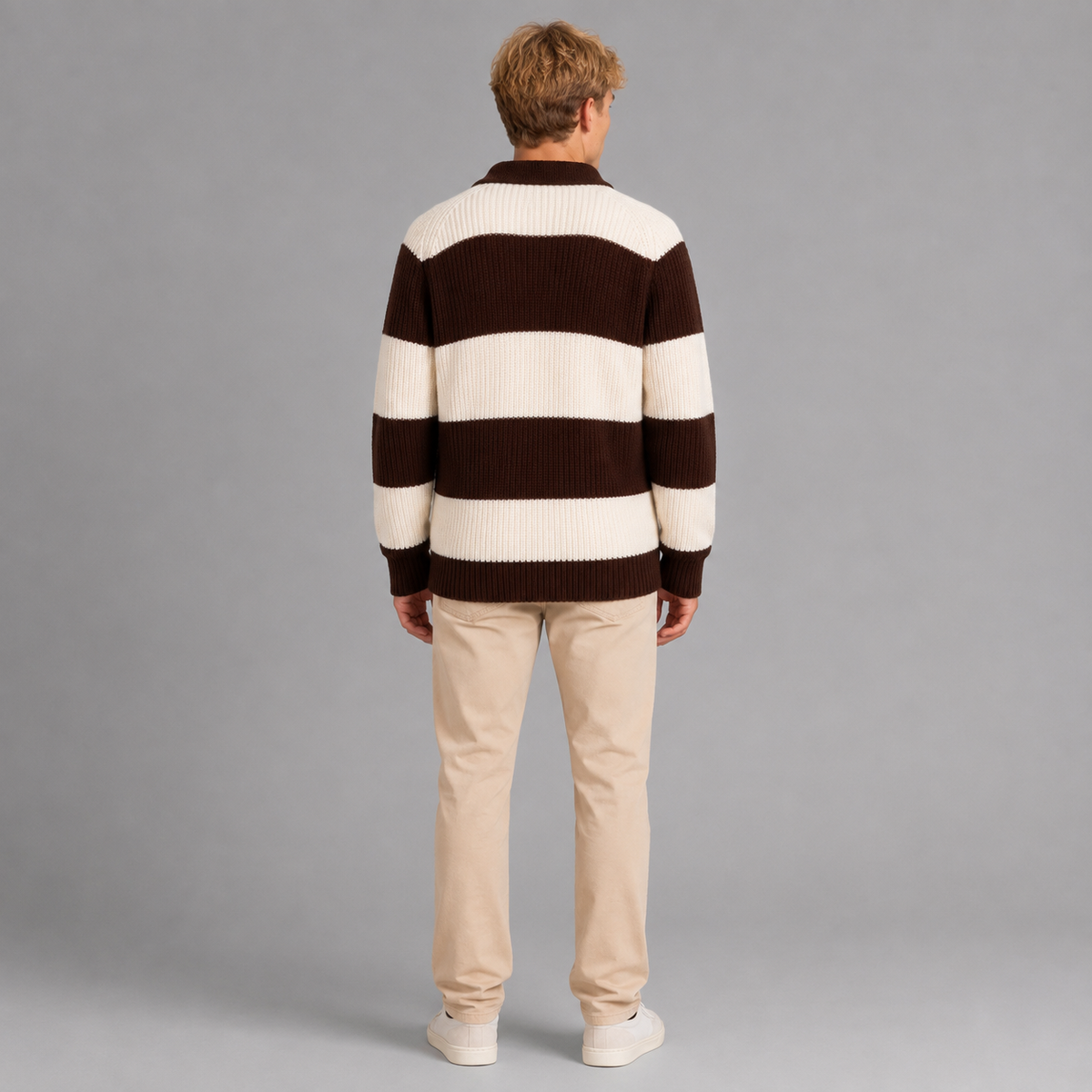 Men’s Striped Polo Jumper