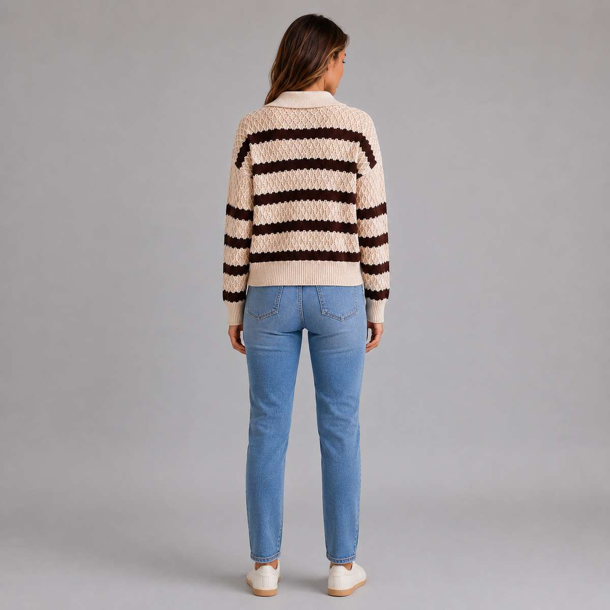 Women’s Striped Polo Jumper