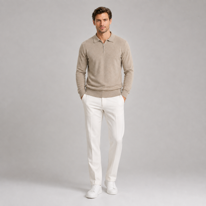 Men’s Quarter Zip Polo Jumper