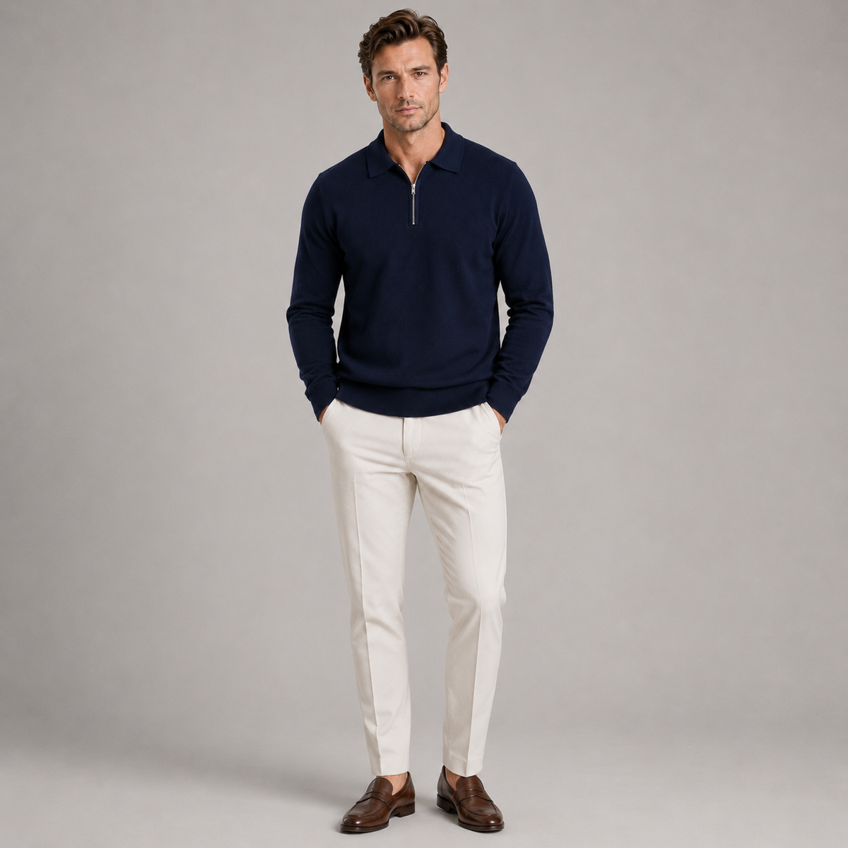 Men’s Quarter Zip Polo Jumper
