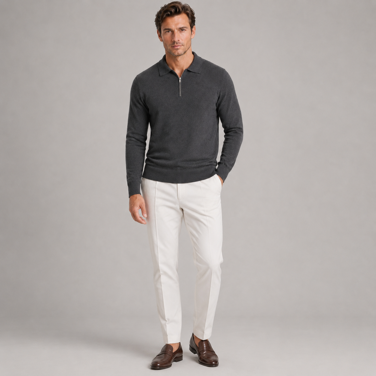 Men’s Quarter Zip Polo Jumper