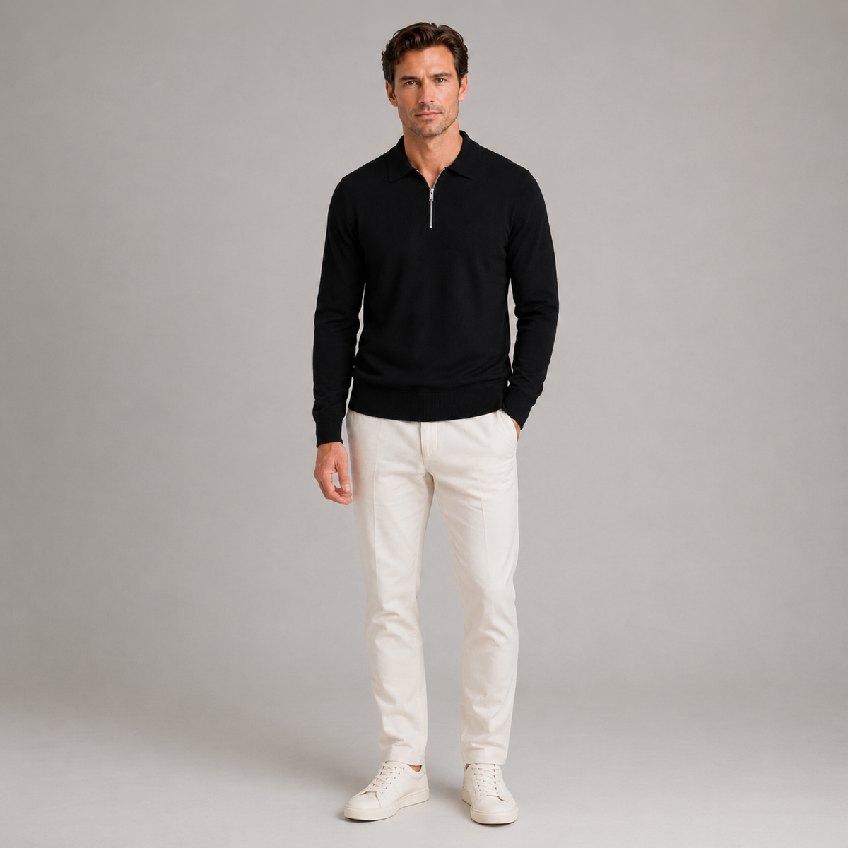 Men’s Quarter Zip Polo Jumper