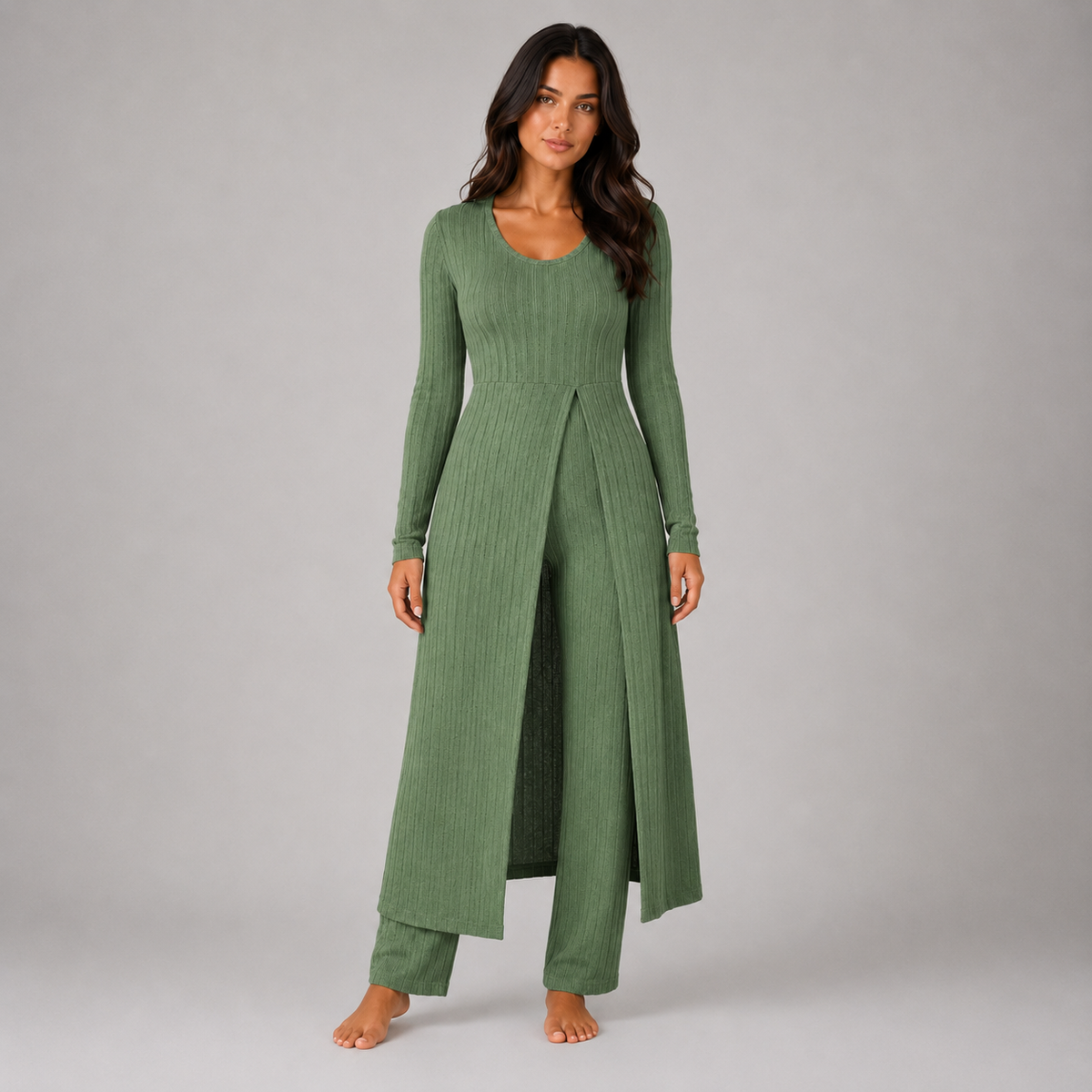 Women’s Ribbed Soft Two-Piece Lounge Set
