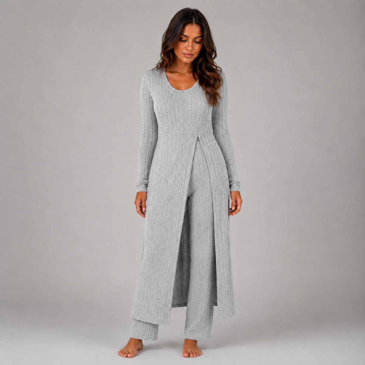 Women’s Ribbed Soft Two-Piece Lounge Set