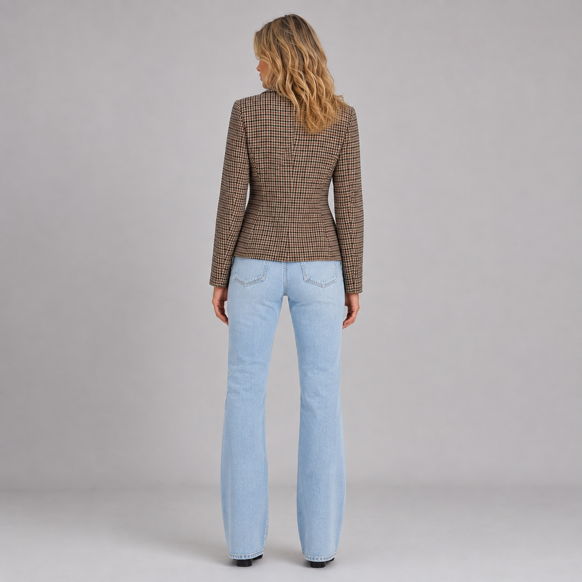 Women’s Checked Double Breasted Blazer