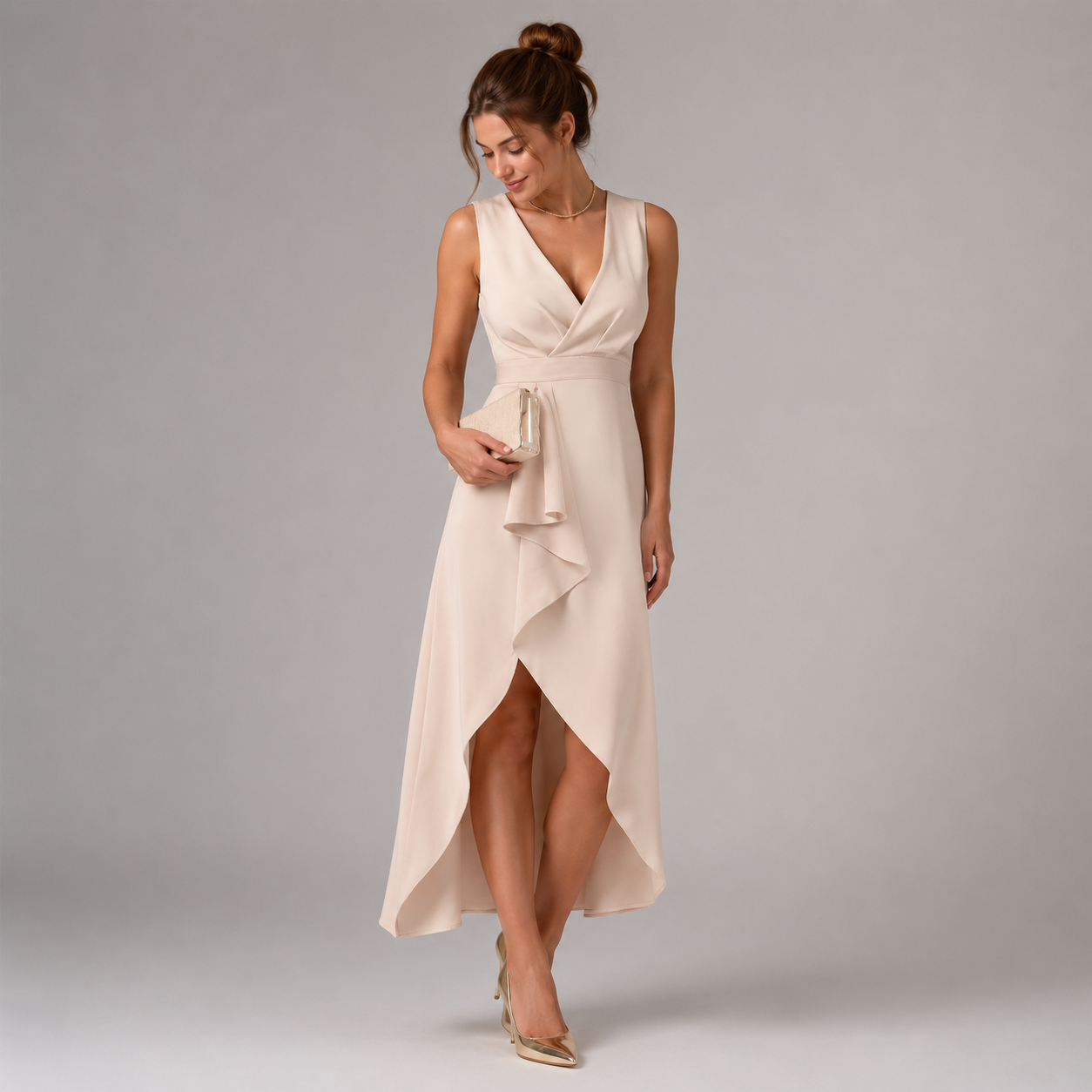 Women's Elegant Wrap Dress With V-Neck