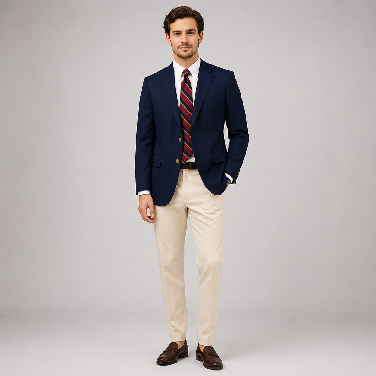 Men's Classic Navy Blazer With Tailored Smart Fit