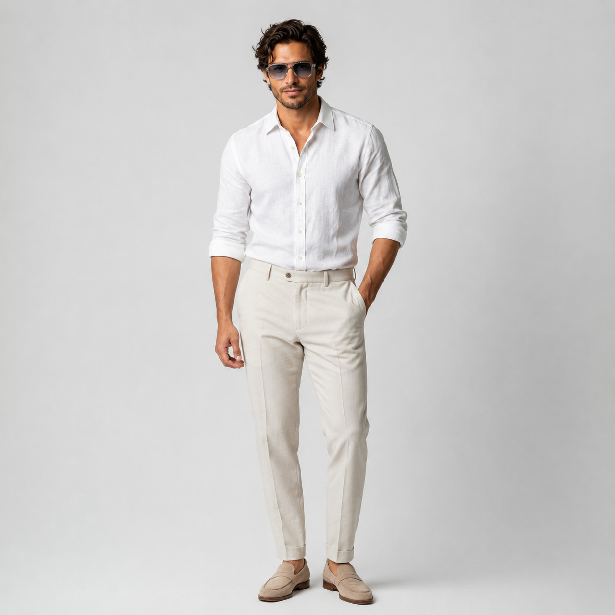 Men’s Transparent Square Sunglasses