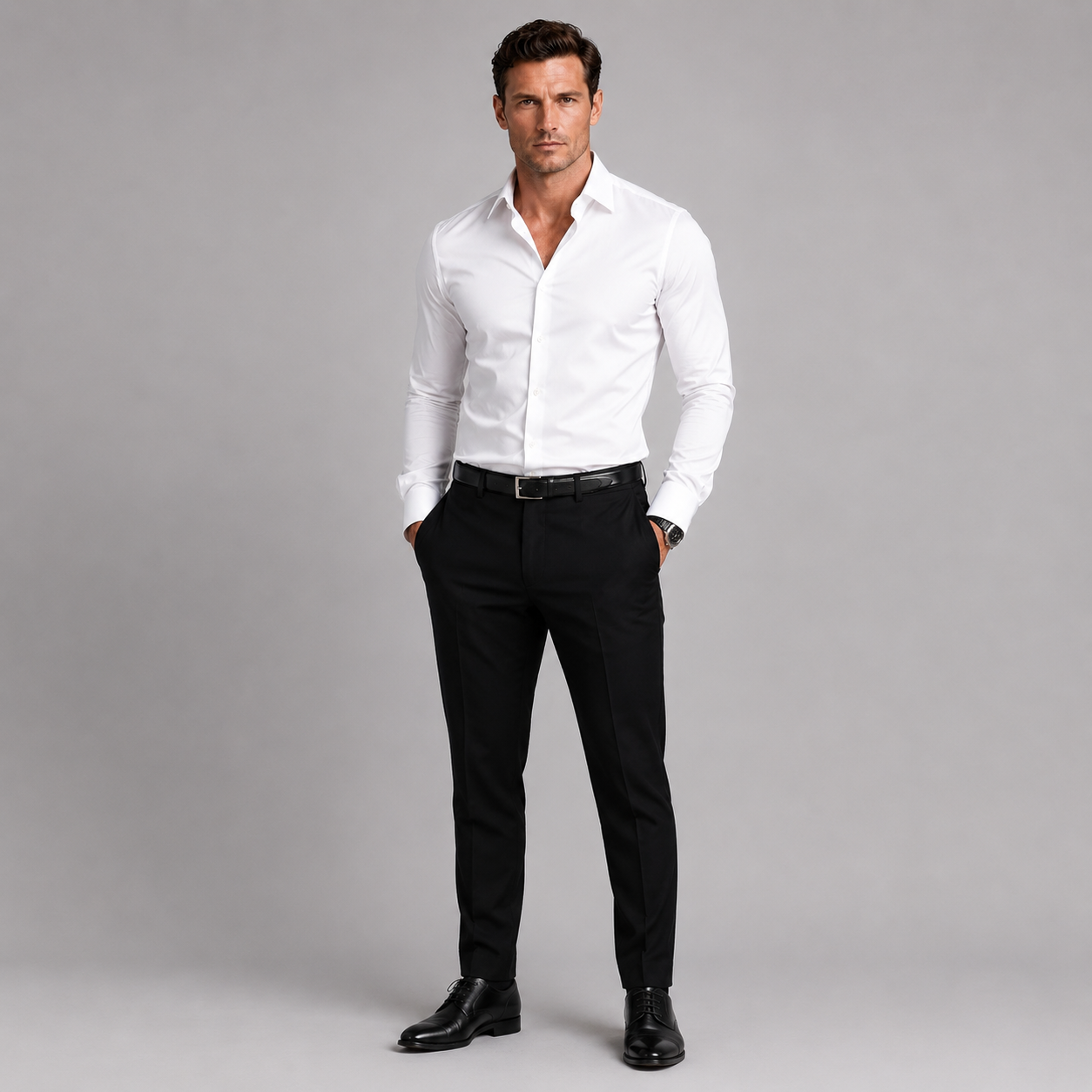 Men’s Slim Fit Satin Feel Stretch Shirt