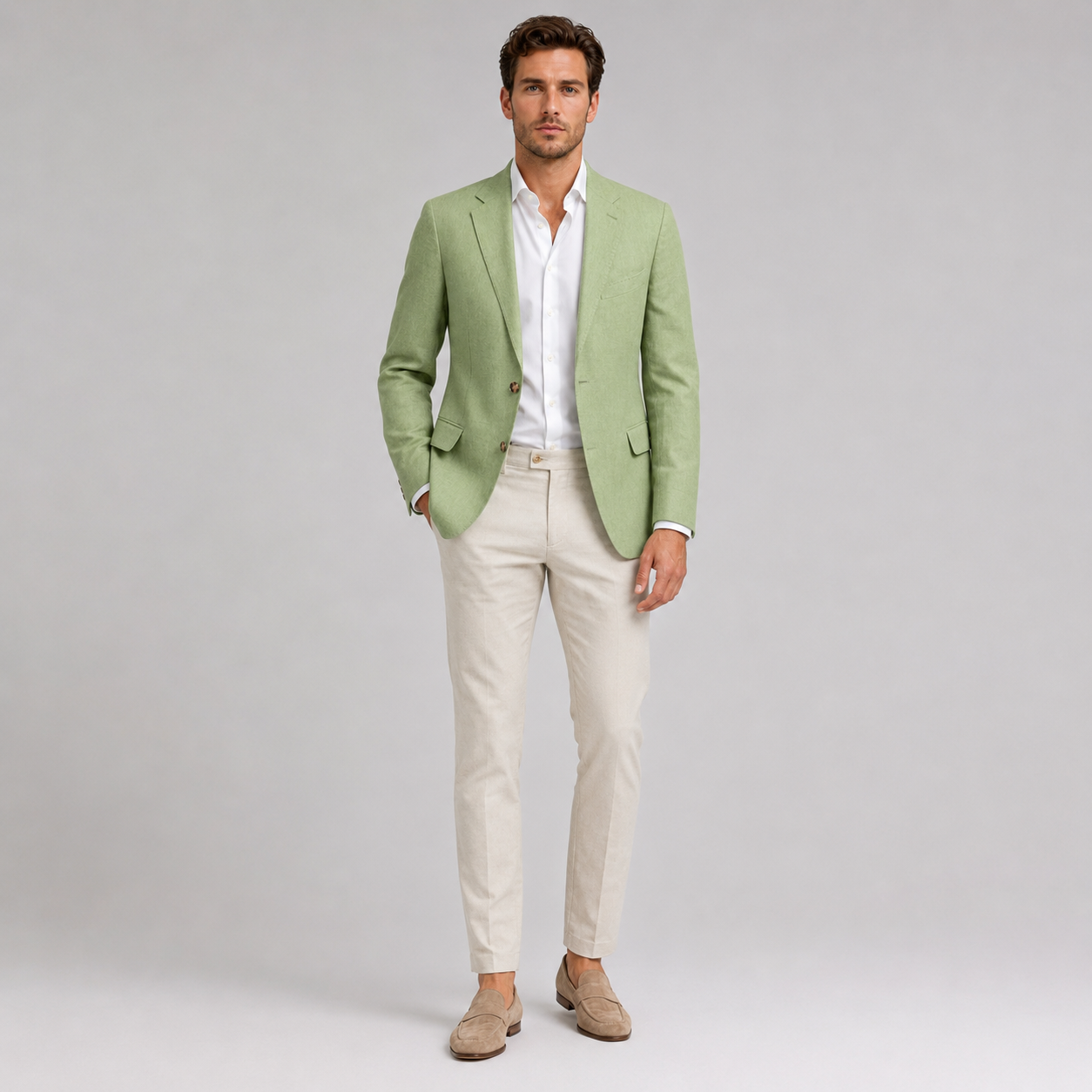 Men’s Linen Look Tailored Blazer