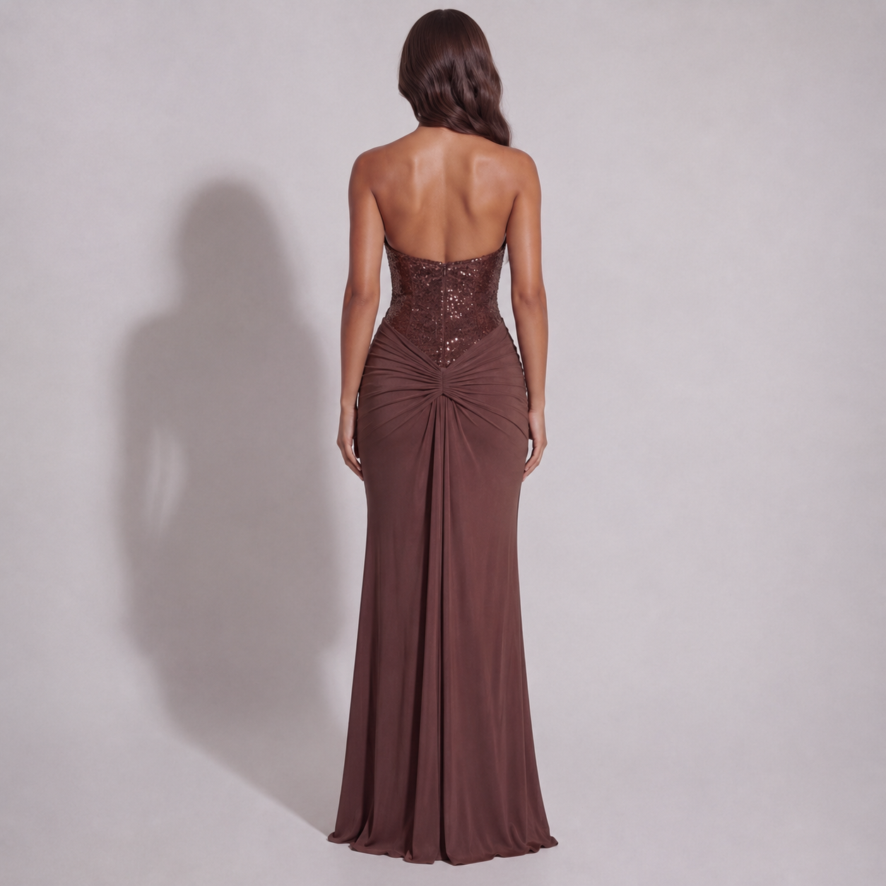 Women's Strapless Embellished Black Tie Formal Maxi Dress