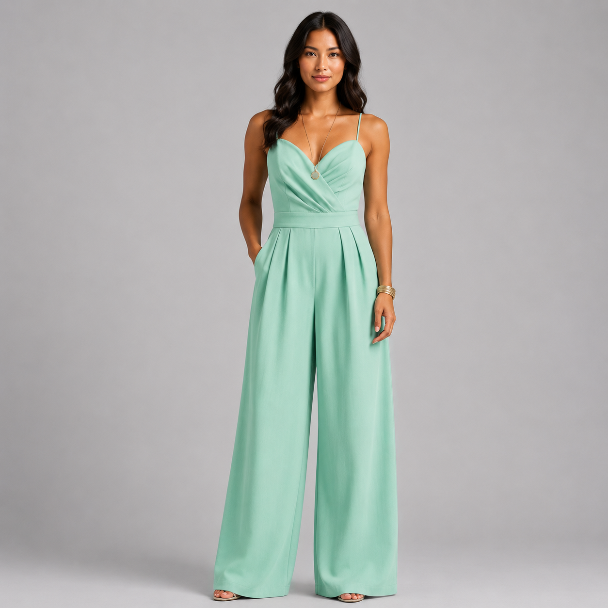 Women's Sweetheart Neck Spaghetti Strap Jumpsuit