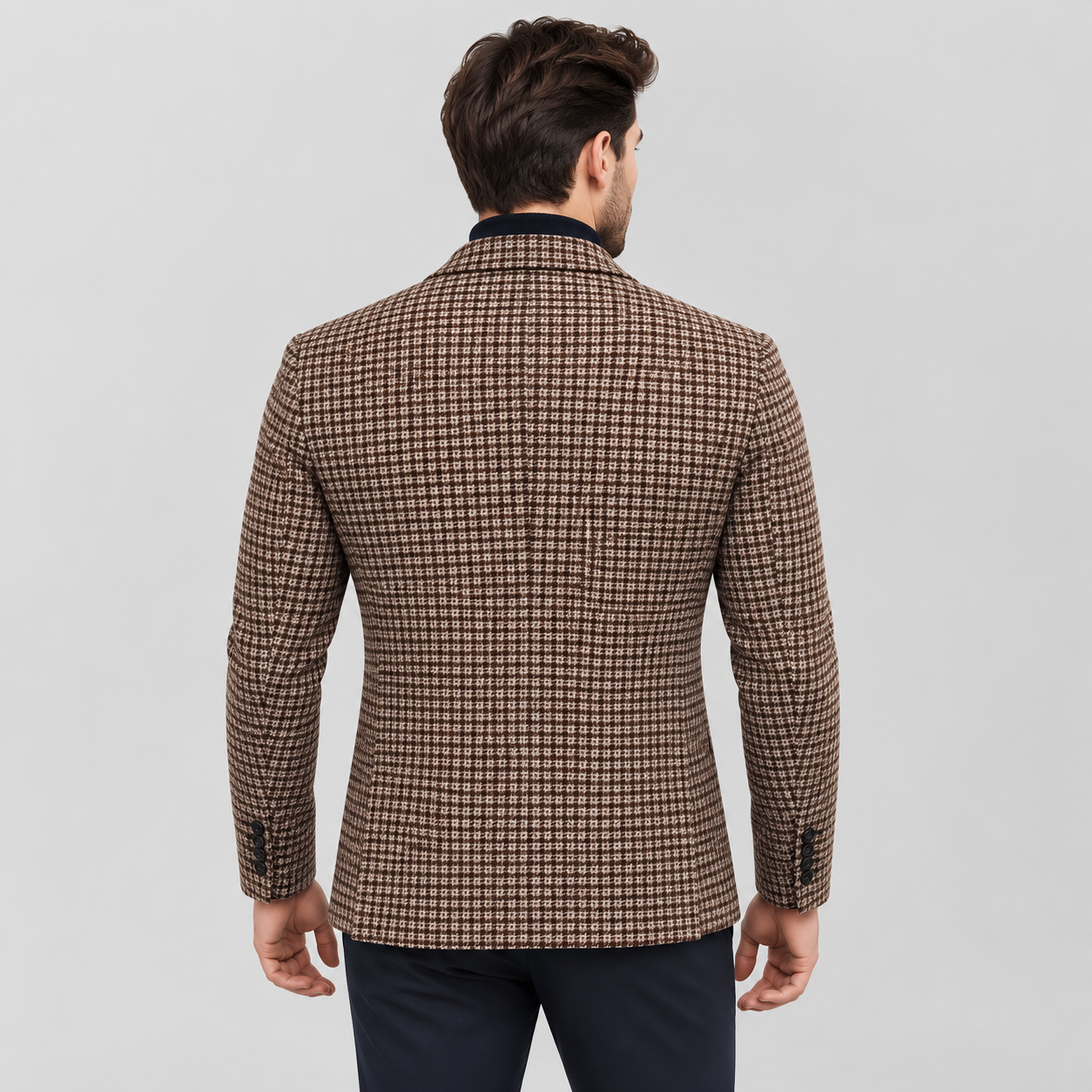 Men's Checked Double-Breasted Blazer